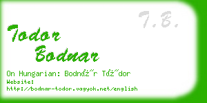 todor bodnar business card